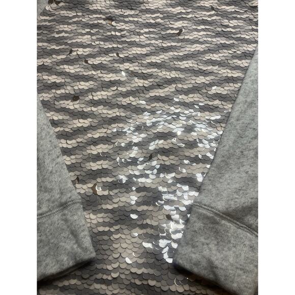 Express Women's Solid Gray Sequin Sweater Long Sleeve, Size M - Picture 4 of 7